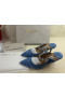 Jimmy Choo Bing 65 De Piele De Căprioară Catâri Cristal Curea Albastru