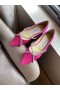 Jimmy Choo Genevi Plat Fuchsia Satin Roz