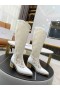 Jimmy Choo Genunchi Boot 50mm JC Emblema Plasă de Piele Alb