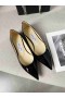 Jimmy Choo Dragoste Plat din Piele de Brevet JC Emblema Negru