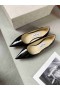 Jimmy Choo Dragoste Plat din Piele de Brevet JC Emblema Negru