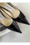 Jimmy Choo Dragoste Plat din Piele de Brevet JC Emblema Negru