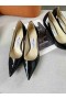 Jimmy Choo Dragoste Plat din Piele de Brevet JC Emblema Negru