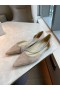 Jimmy Choo trude Cristal Lanț de piele de Căprioară Nud