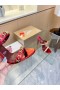Christian Louboutin Doar Lanț 85mm Sandale Irizate de Piele Roșie CL Pantofi