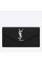 Saint Laurent Mare Monograma Clapa Portofel Negru Din Piele Grained