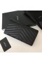 Saint Laurent Mare Monograma Clapa Portofel Negru Din Piele Grained