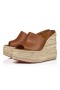 Christian Louboutin Ariella Zeppa 130 Mm Espadrile Din Piele De Vițel Cuoio Pantofi Christian Louboutin