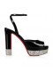Christian Louboutin Cassandrina Alta 130 Mm Sandale Cu Platforma Din Piele De Brevet Negru Pantofi Christian Louboutin