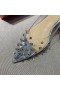 Christian Louboutin Collaclou Spike Clar Plat Impodobita Pvc si Metalic, din Piele de Argint
