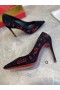 Christian Louboutin Hottie Stație Pompe de 100mm de Mers pe jos o Milă în pantofii Mei' Veau Velur Negru