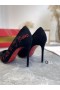 Christian Louboutin Hottie Stație Pompe de 100mm de Mers pe jos o Milă în pantofii Mei' Veau Velur Negru