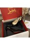 Christian Louboutin Kate Sling Pompe de 80mm Piele Lăcuită Negru CL Pantofi