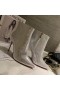 Christian Louboutin Deci Kate Glezna Cizme de 85mm din Piele Argintiu Metalizat