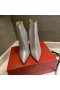 Christian Louboutin Deci Kate Glezna Cizme de 85mm din Piele Argintiu Metalizat