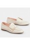 Roger Vivier Moale Cataramă De Metal Mocasini Albi Din Piele