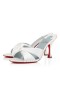 Christian Louboutin Catâri Nicol Este Înapoi 85 mm Alb/căptușeală de Satin Albastru