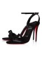 Christian Louboutin Sandale de 100 mm, Negru/lin Negru piele de Căprioară piele de Vițel
