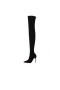 Christian Louboutin Tall Boot Kate Botta 100 mm Negru piele de Căprioară piele de Vițel