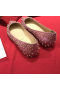 Christian Louboutin Pigalle Spikes Ballet Flats Glitter Leather Pink