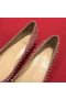 Christian Louboutin Pigalle Spikes Ballet Flats Glitter Leather Pink