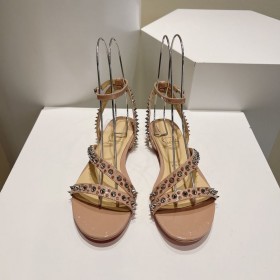 Christian Louboutin Mafaldina Plat Sandale Piele Nude