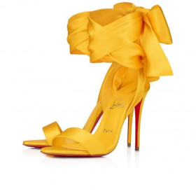 Christian Louboutin Sandale Du Deșert 100 Mm Sandale Strappy Crep Satin Polen CL Pantofi