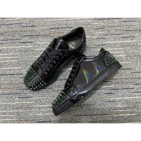 Christian Louboutin Seavaste 2 Orlato Plat Low-top din Piele de Brevet Negru