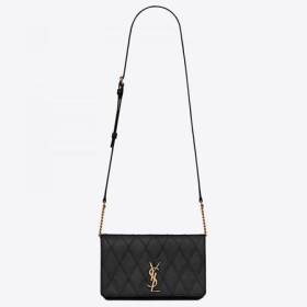 Saint Laurent Angie Sac Lanț Diamant Negru Din Piele De Miel