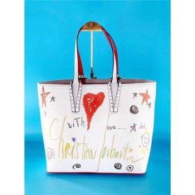 Christian Louboutin Multi/Imprimare Alb De Vițel Tote Sac