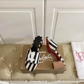Christian Louboutin CL Catâri 50mm Malha Imprimate Tesatura Negru
