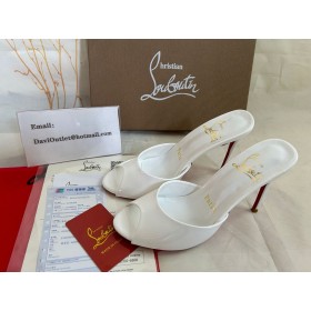 Christian Louboutin-Mi Dolly 100 Mm Catâri Brevet De Vițel Bianco Pantofi Christian Louboutin