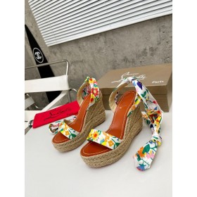 Christian Louboutin Monica Du Desert 110mm Espadrile Pene Satin Florale