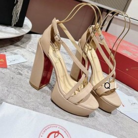 Christian Louboutin Movida Jane Sandale cu Platforma 130mm Piele Nappa Nud