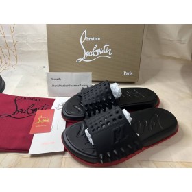 Christian Louboutin Ia-O Usor Catâri Cauciuc Negru CL Pantofi