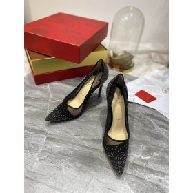 Christian Louboutin Nebuniile Strass Pompe de 100mm Sclipici Negru CL Pantofi