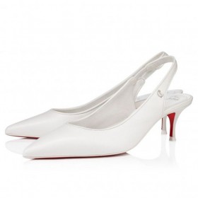 Christian Louboutin Sportiv Kate Sling 55 Mm Sling Spate Pompe Piele Nappa Bianco Pantofi Christian Louboutin
