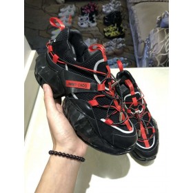 Jimmy Choo Diamond Trail Multicolore Din Piele Ochiurilor De Plasă Negru Rosu