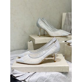Jimmy Choo Iubesc 65 Sclipici Material Pompe Tulle Suprapunere De Argint