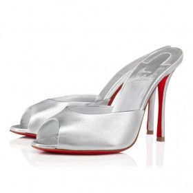 Christian Louboutin-Mi Dolly 100 Mm Catâri Piele Nappa De Argint Pantofi Christian Louboutin
