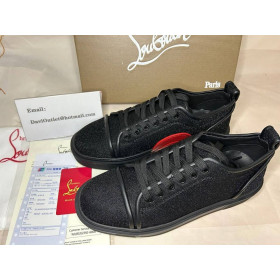 Christian Louboutin Adolon Junior Adidasi Din Piele Neagră, Pantofi Christian Louboutin