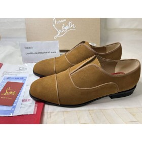 Christian Louboutin Mascul Alfa Derbyuri Veau Velur Maro Pantofi Christian Louboutin