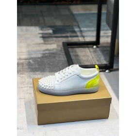 Christian Louboutin Distractiv Louis Junior Piroane Adidași Alb Galben Fluo