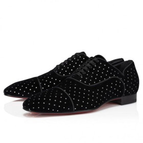Christian Louboutin Greggy Pui Prune Strass Oxfords Black Pantofi Christian Louboutin