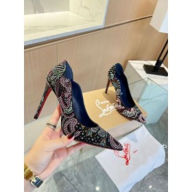 Christian Louboutin Tipa Fierbinte Starlight Pompe de 100mm Veau Velur Negru