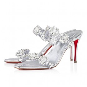 Christian Louboutin Doar Bijuterie 85 Mm Sandale Tpu Și Specchio Din Piele Cristal