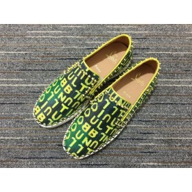 Christian Louboutin Pik Barca Piroane Alunecare pe AdidaÈi Logo-Print Panza Verde