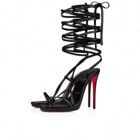 Christian Louboutin Sekmeta Alta 120mm Sandale cu Platforma Irizate Piele Nappa Neagra