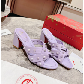 Christian Louboutin Spika Club Sandale 85mm Piele Nappa de Liliac