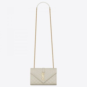 Saint Laurent Mici Geanta Plic Alb Granulat Din Piele Saint Laurent Saci